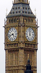 The Westminster clock - check your watch.