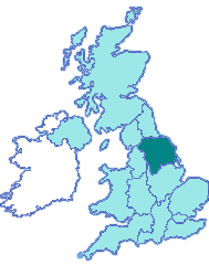 Map showing Yorkshire